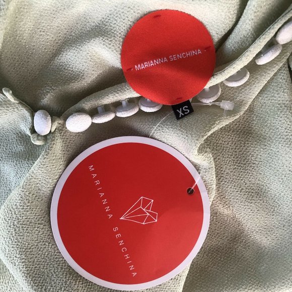 MARIANNA SENCHINA Toga Dress Pistachio Green Party - Picture 7 of 10